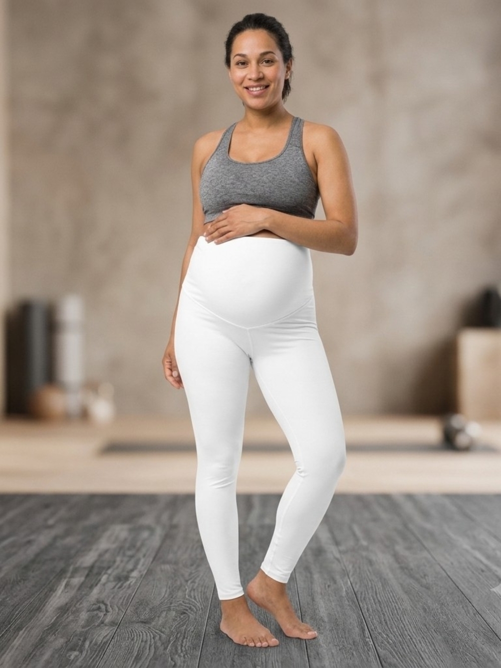 HUE White Maternity Leggings